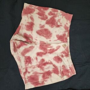 Women's Tie-Dye Shorts in Pink and White